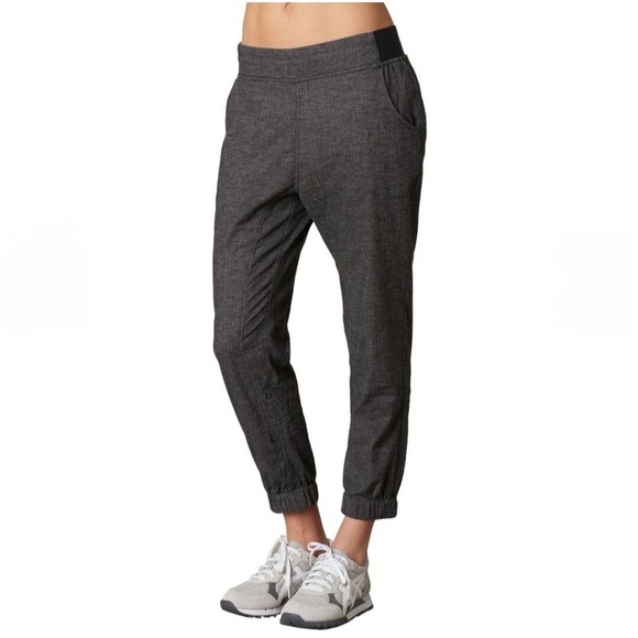 Prana Jogger Pants Grey Women's Large Hiking Outdoor Hiking Yoga Hemp Blend - Picture 2 of 9